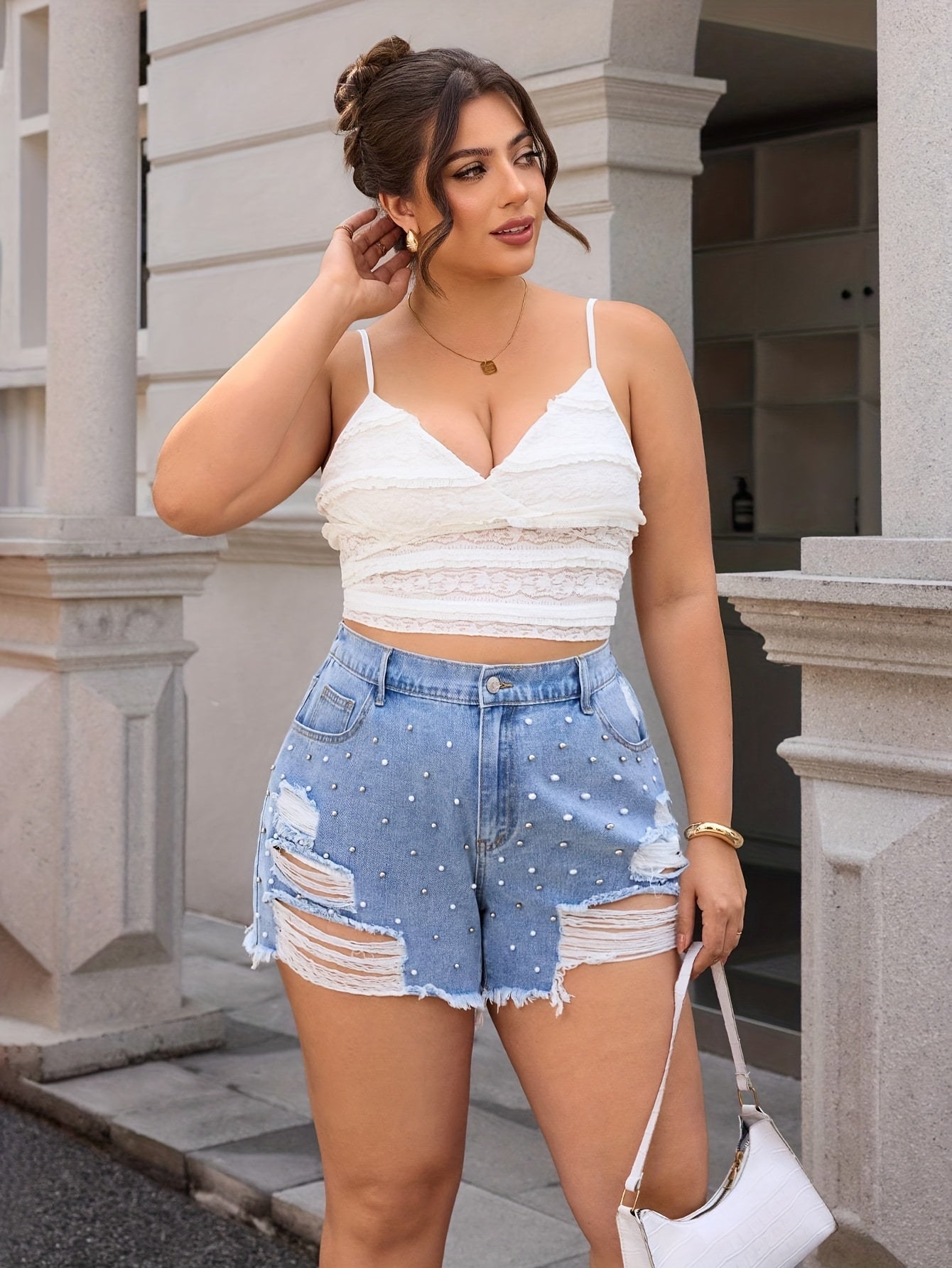 Plus Size Denim Shorts