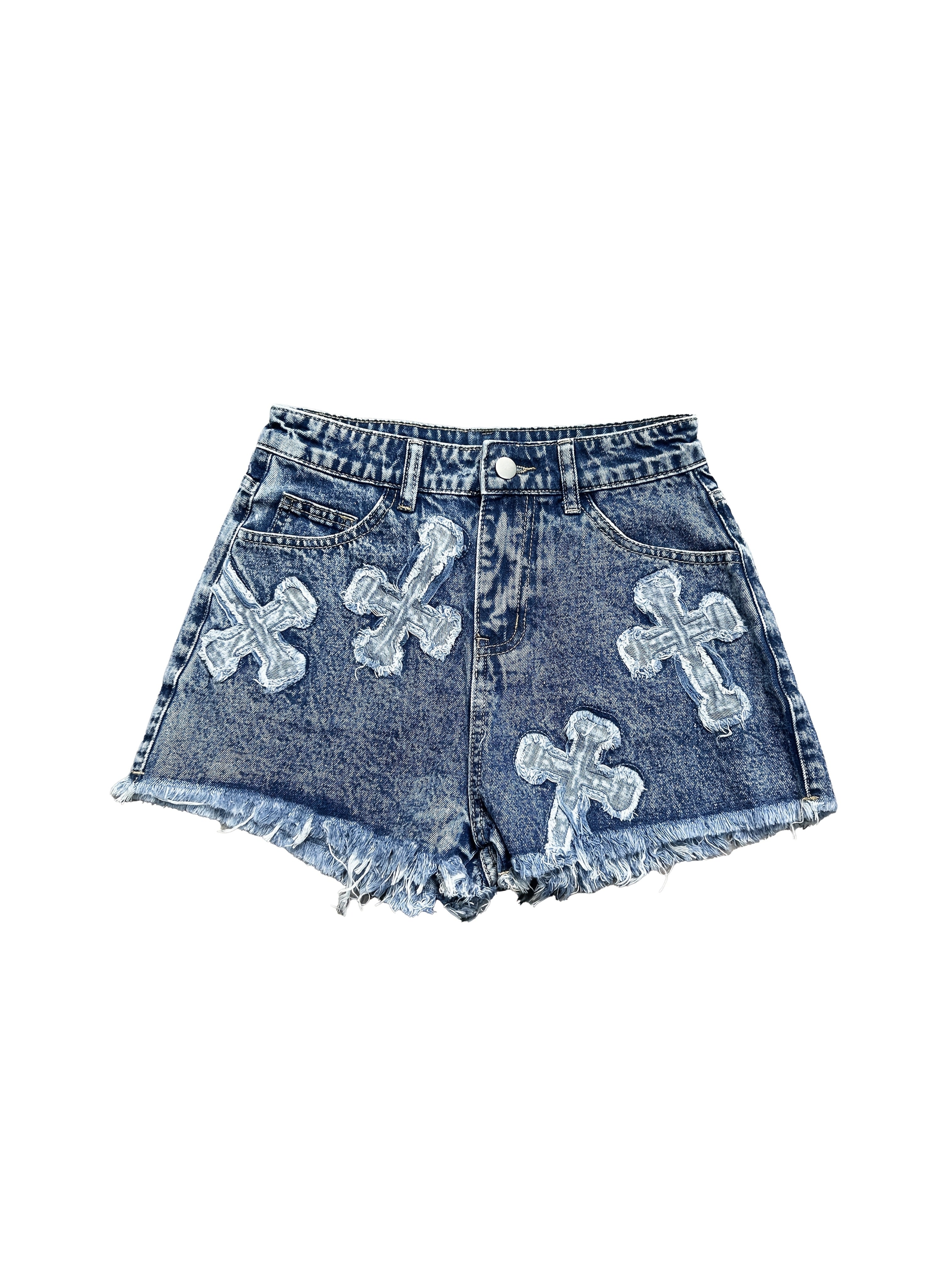 Women's Vintage Patchwork Raw Hem Jeans